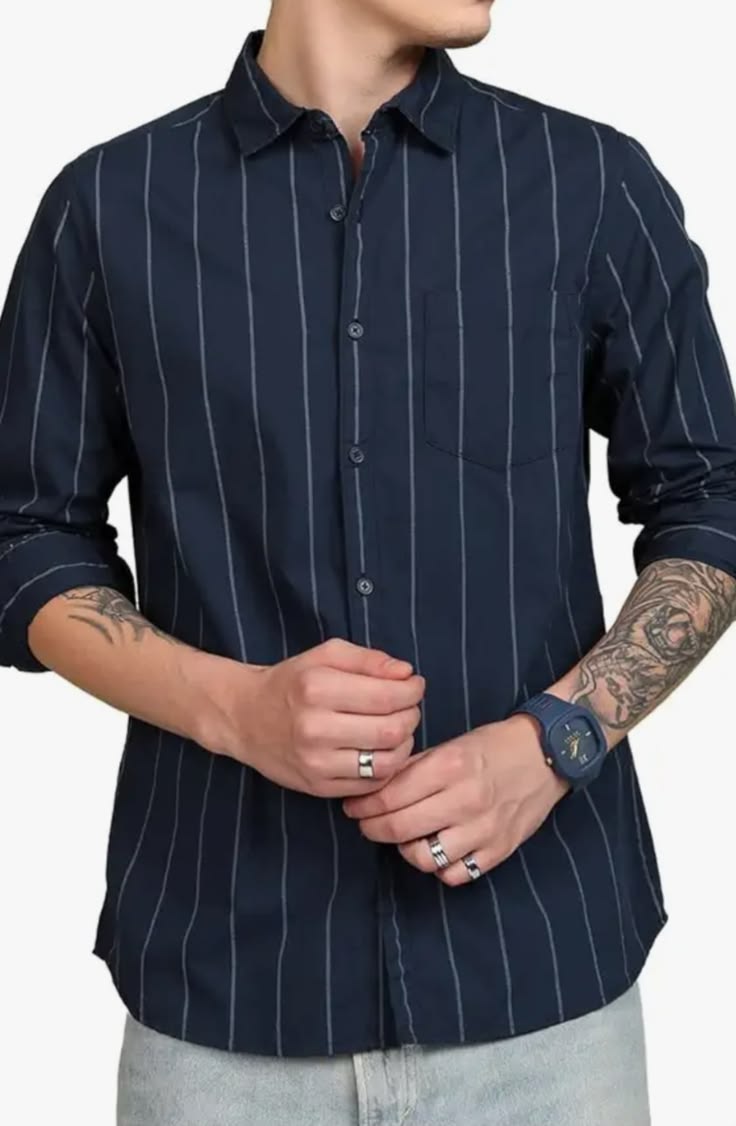 ReadyFit Navy Stripe Shirt